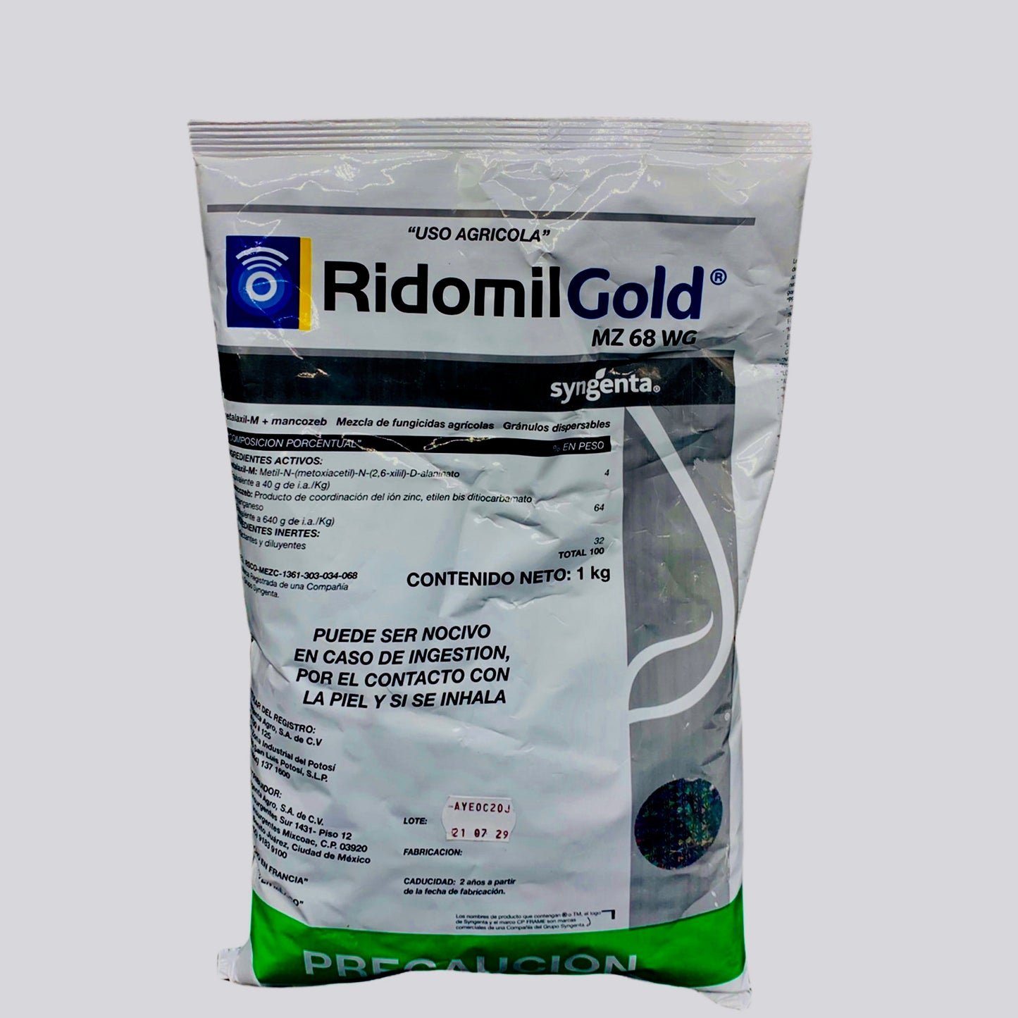 RIDOMIL GOLD® MZ 68 WG Fungicida Sistémico y de Contacto con Metalaxil-M + Mancozeb 1 Kg Syngenta
