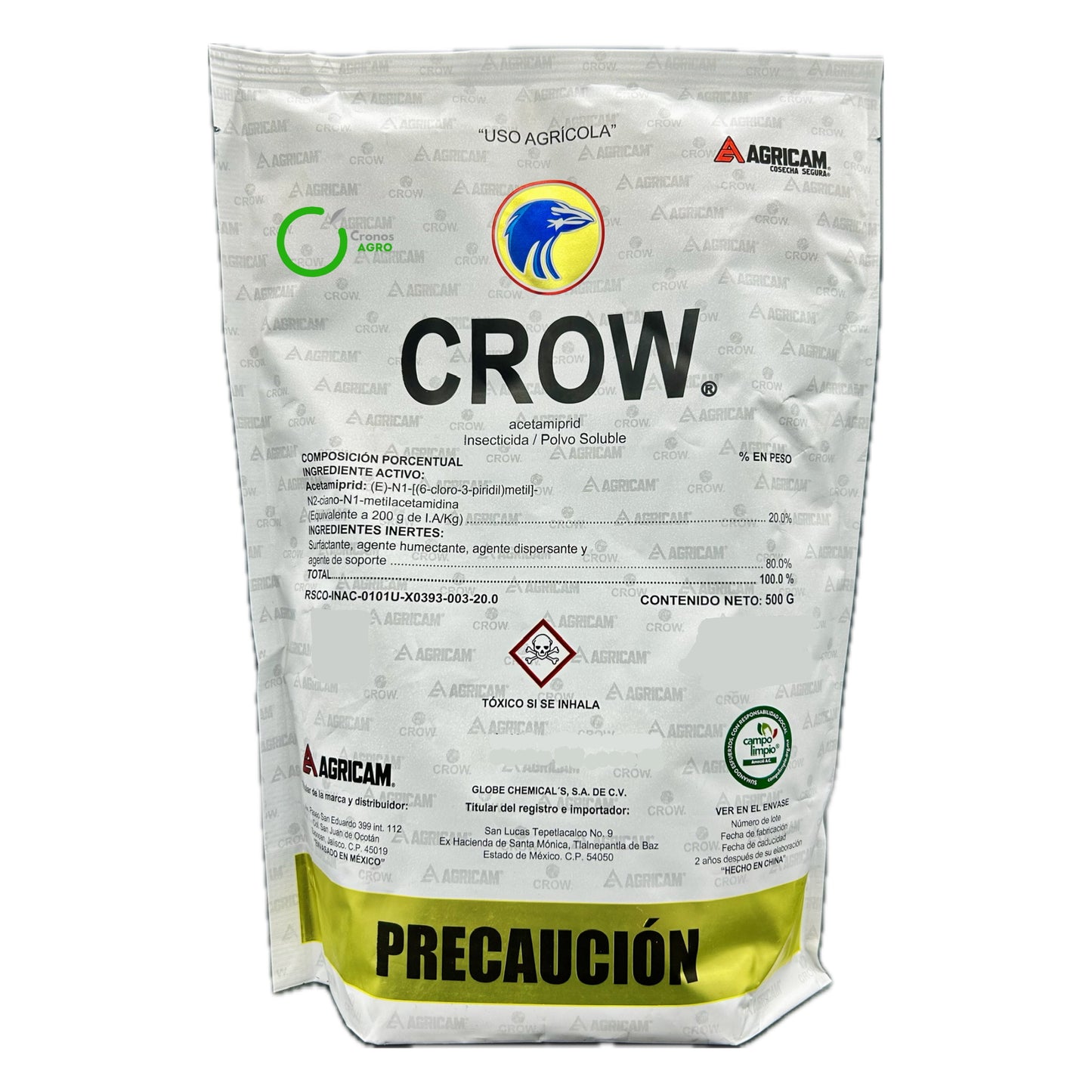 Crow Insecticida Sistémico con Acetamiprid 20% SP 500 g