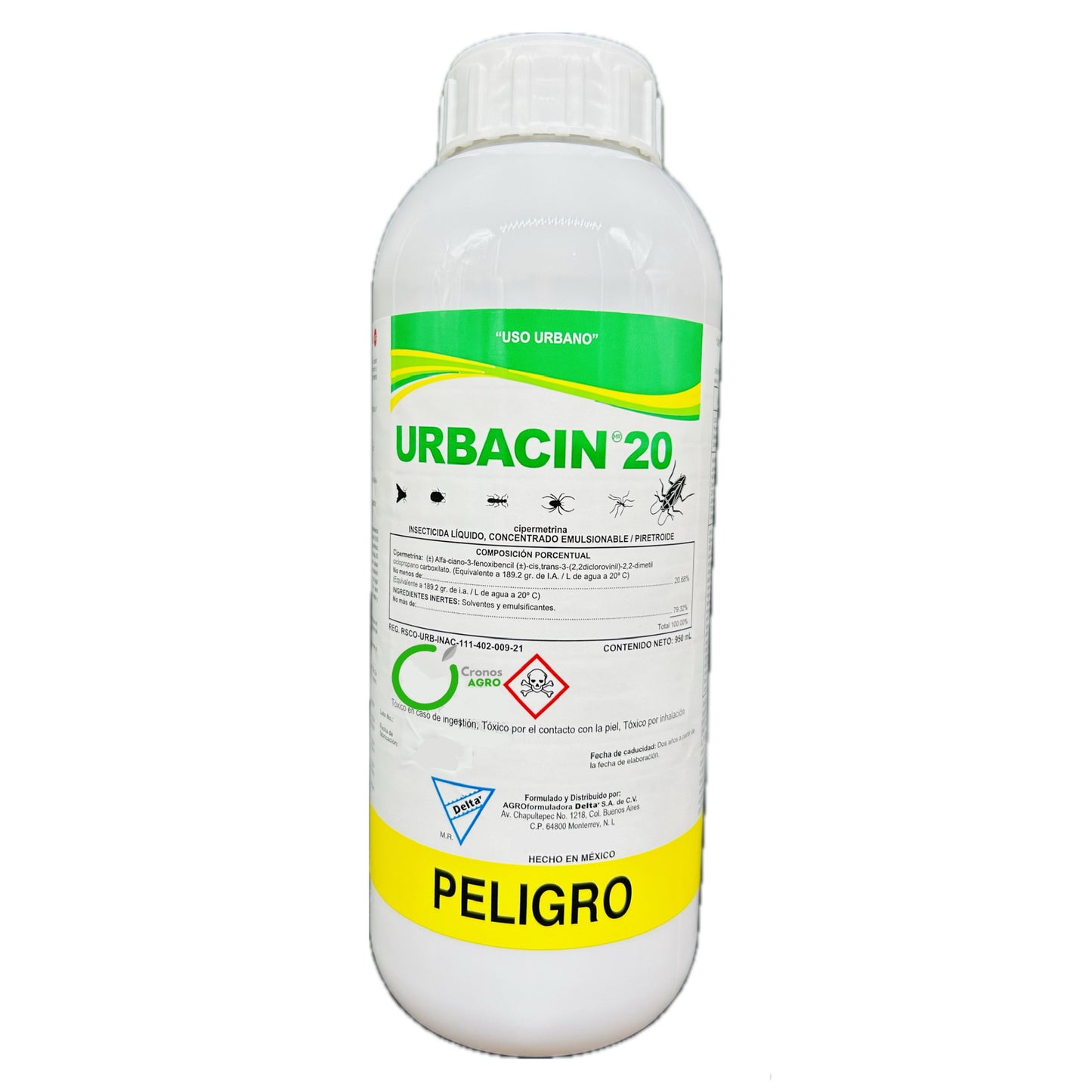 Urbacin 20 950 ml Insecticida de Uso Urbano con Cipermetrina 20%