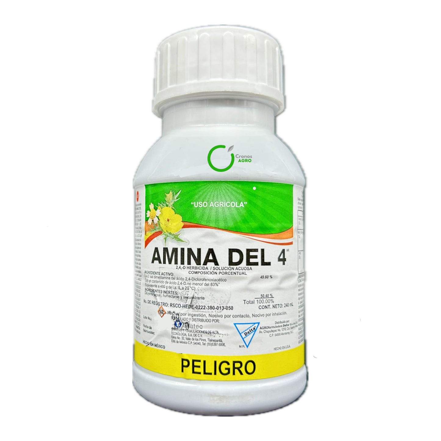 AminaDel 4 Herbicida Selectivo con 2,4-D Amina 240 ml Delta
