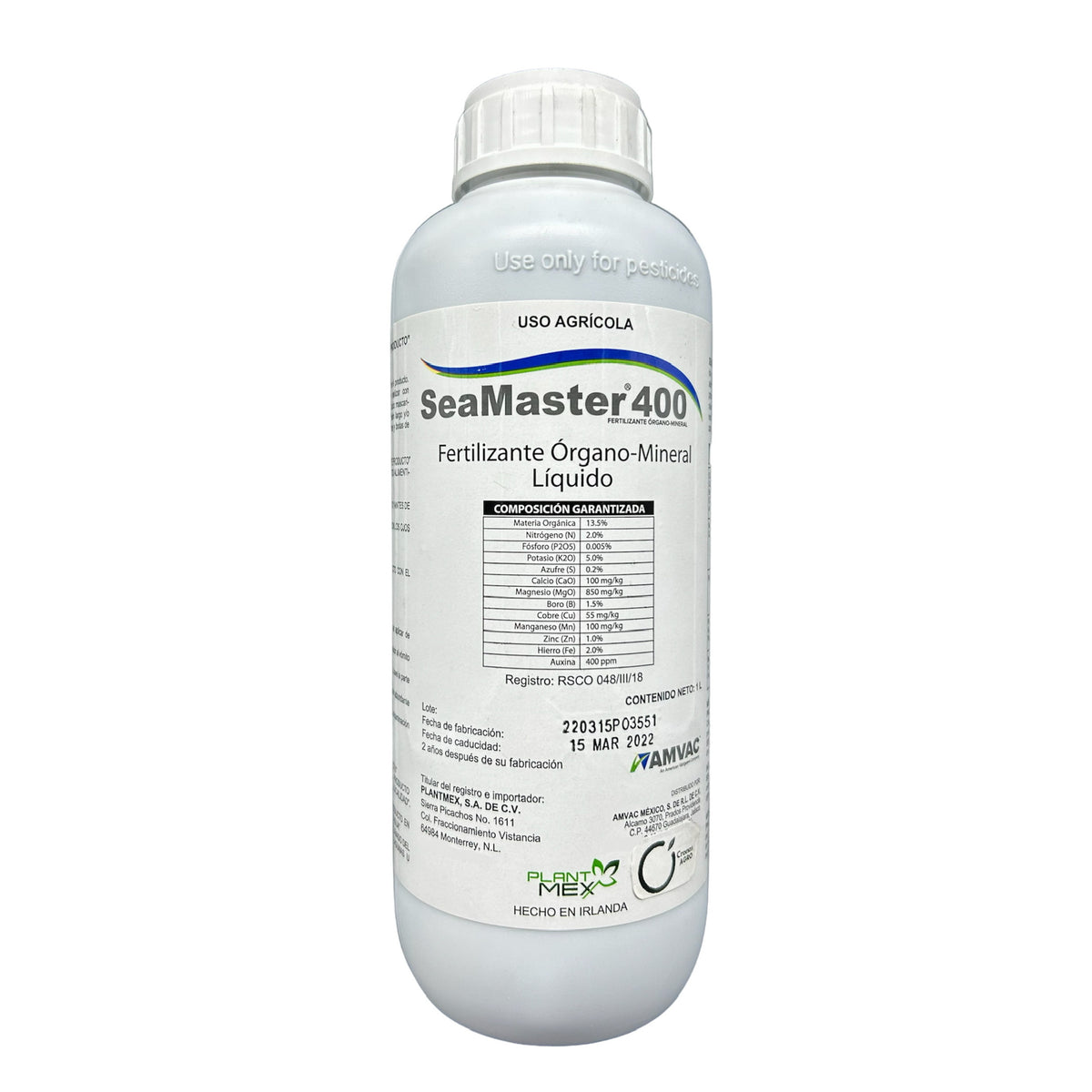 Sea Master 400 Fertilizante Órgano Mineral Líquido 1 Lt