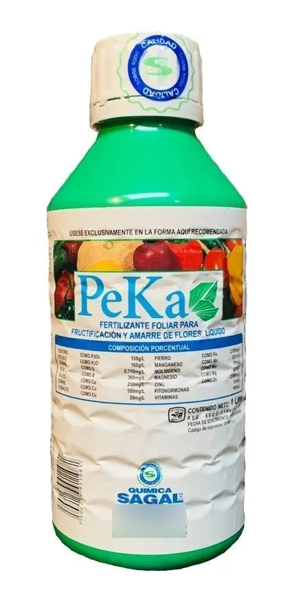 PeKa Fertilizante Foliar Alto en Fósforo y Potasio 1 Litro
