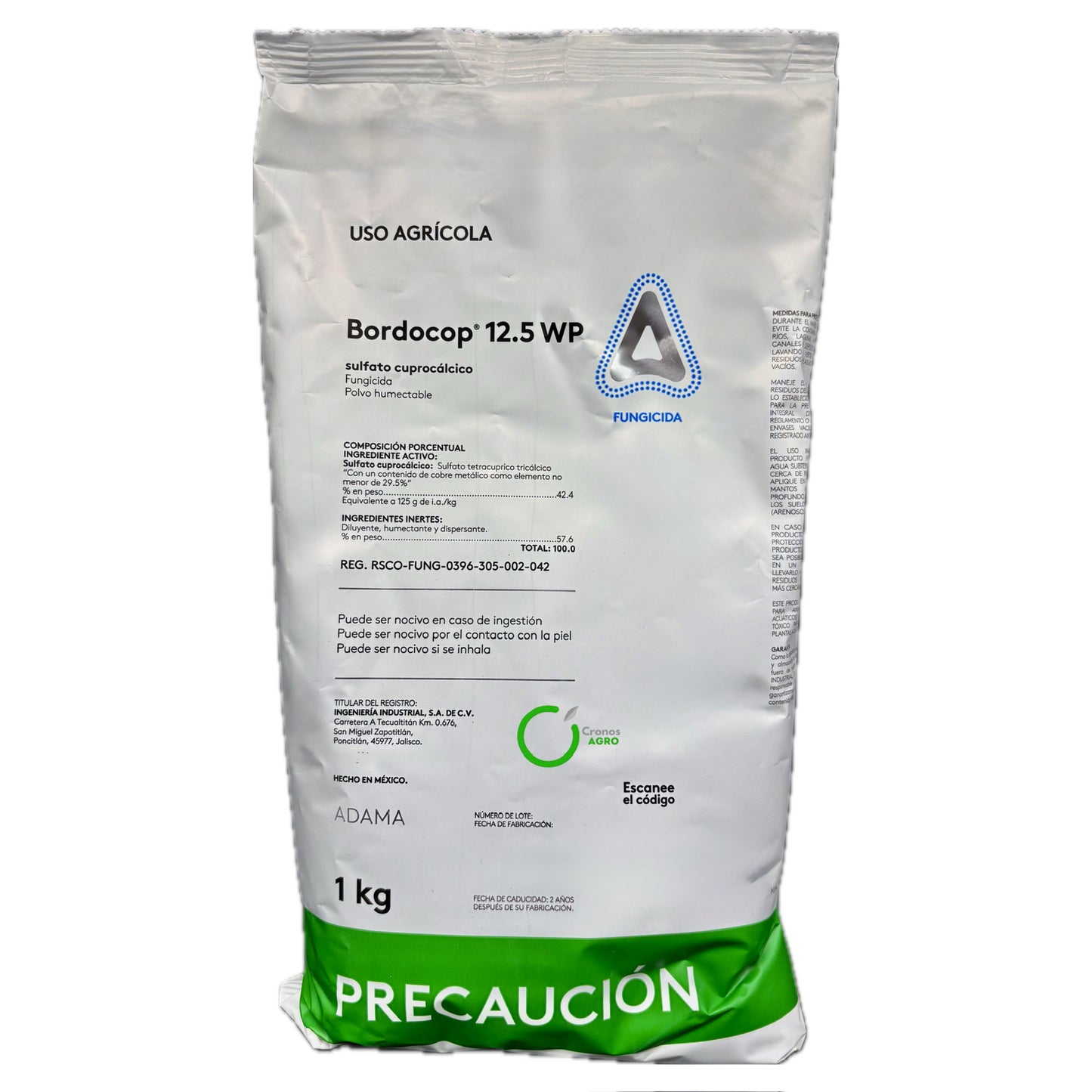 Bordocop 12.5 WP Fungicida Bactericida con Sulfato Cuprocálcico 1 Kg