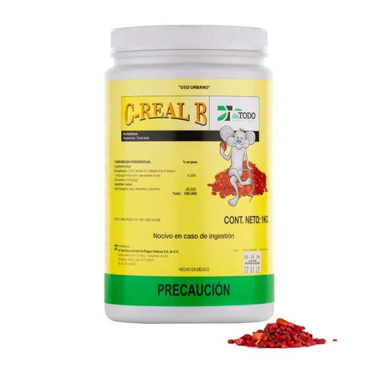 C-Real B Granulado 1 kg — Raticida Anticoagulante de Segunda Generación
