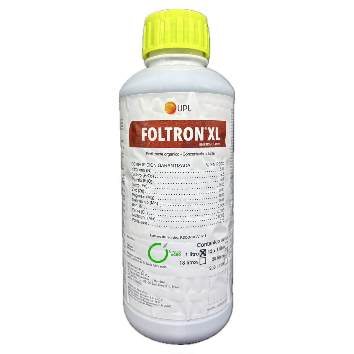 Foltron Xl Nutriente Foliar Antiestrés 1 litro