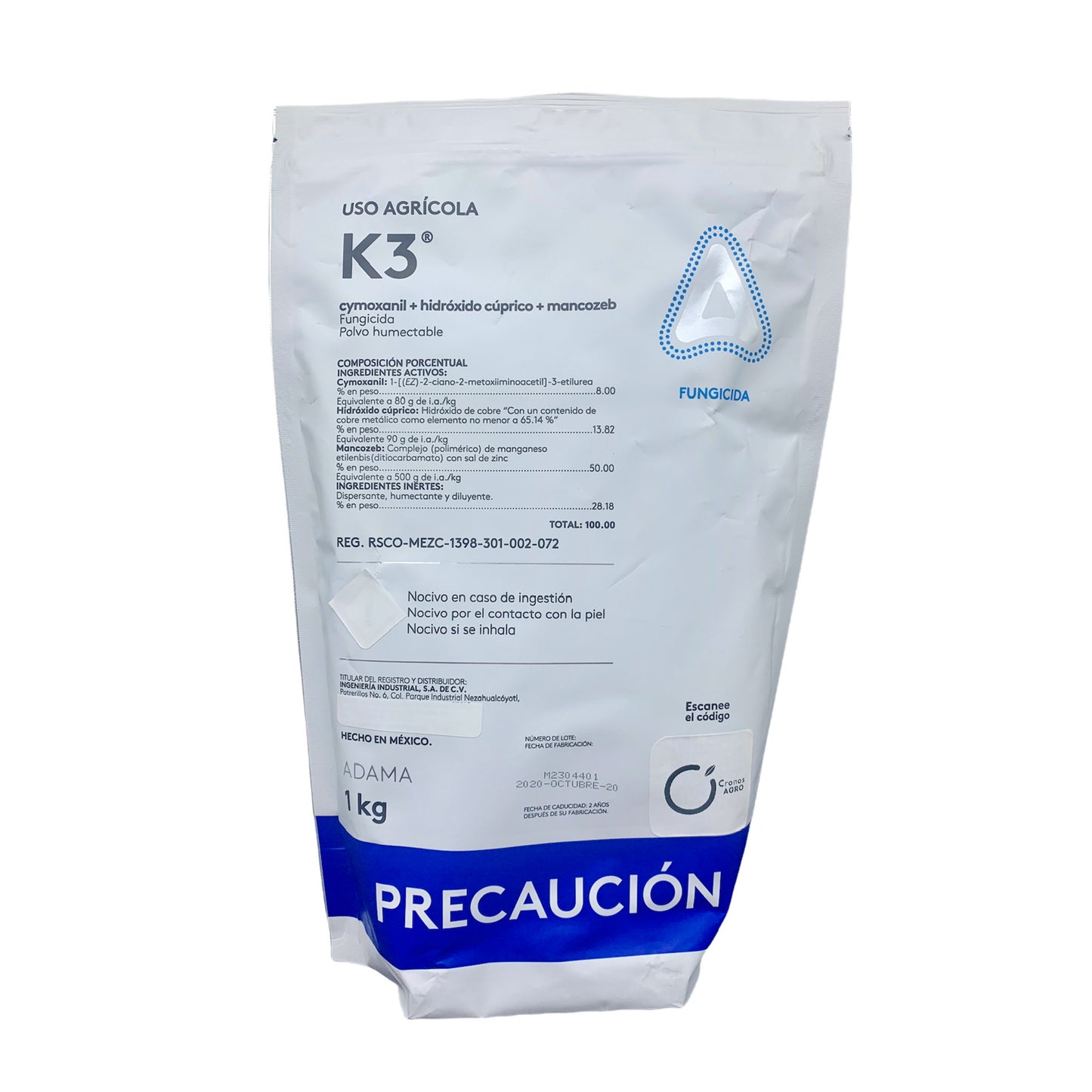 K-3 Fungicida de Contacto y Sistémico con Cymoxanil + Hidróxido de Cobre + Mancozeb 1 Kg ADAMA