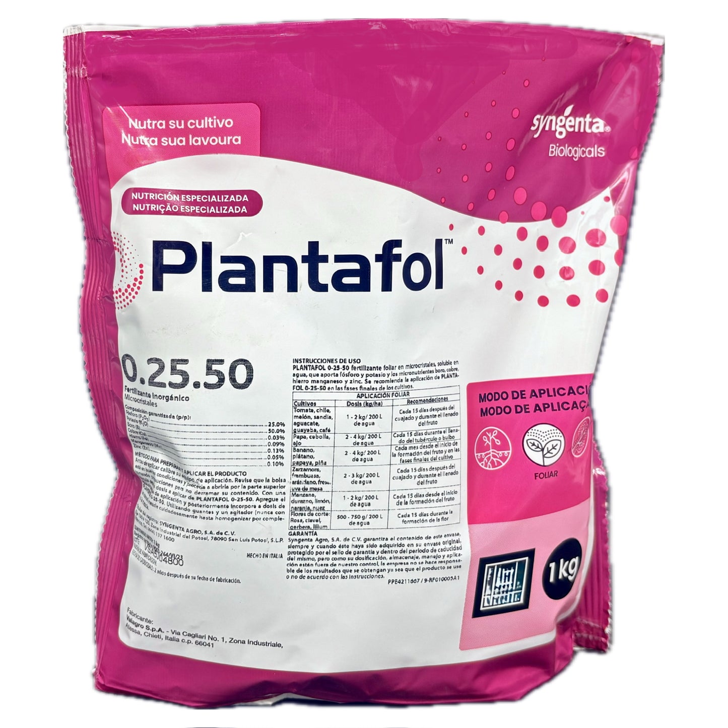 Plantafol 0.25.50 Fertilizante Alto Potasio 1 Kg Syngenta