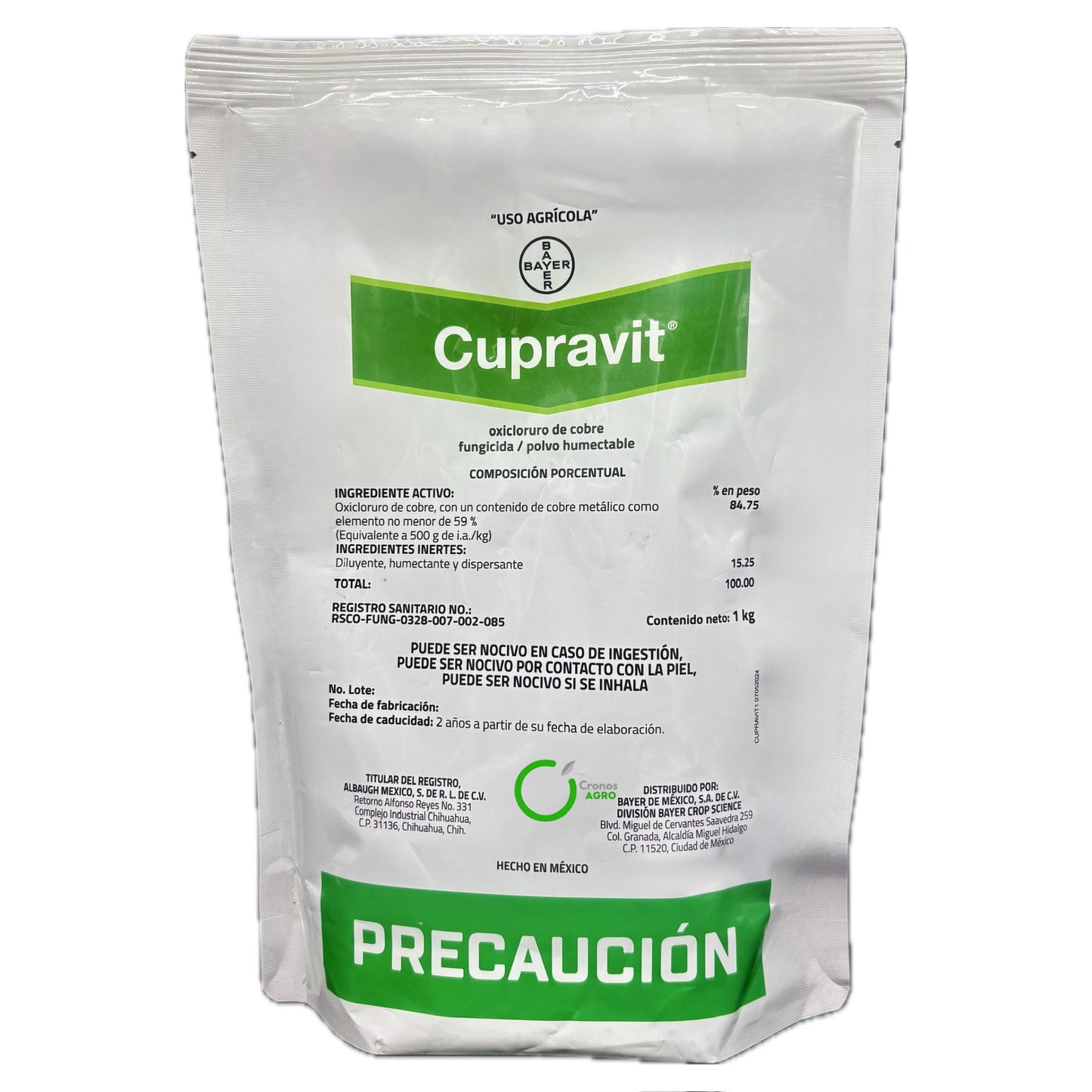Cupravit Fungicida Preventivo de Contacto con Oxicloruro de Cobre 1 Kg