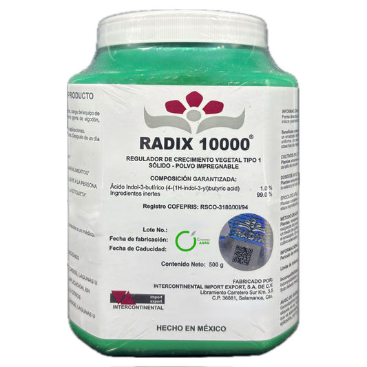 Radix 10000 Enraizador Promueve Generación de Raíces en Esquejes Estacas Acodos presentación de 500 gramos ( JARDIN , CAMPO , ARBOL )