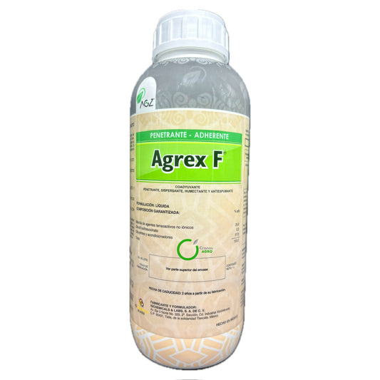 Agrex  F Coadyuvante Agrícola Penetrante, Dispersante, Humectante y Antiespumante 1 Litro