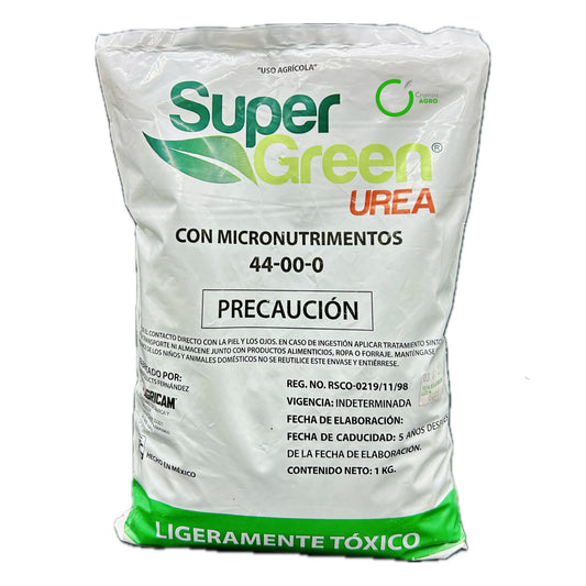 Super Green® Urea con Micronutrimentos 44-00-00 Fertilizante Foliar 1 Kg