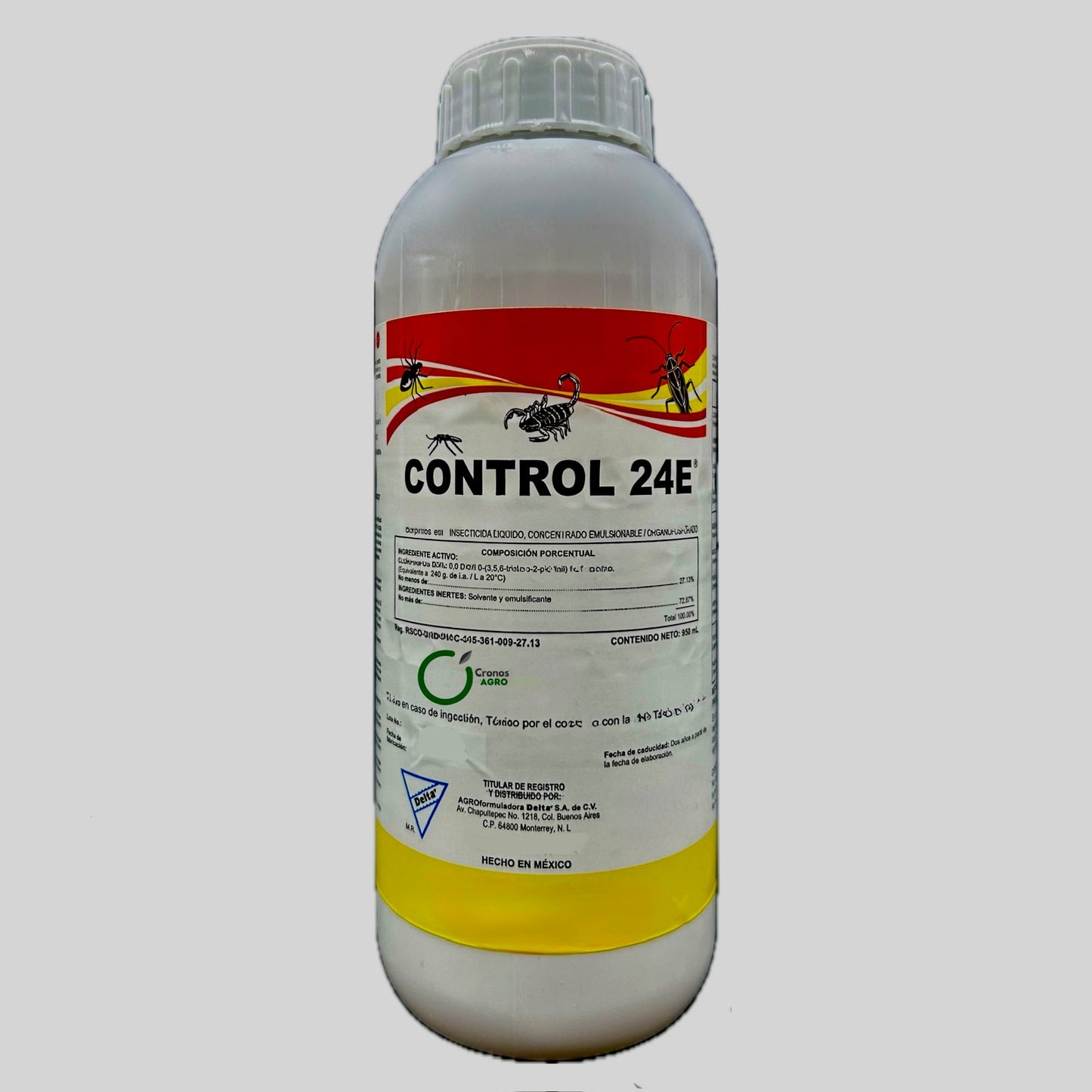 Control 24 E Insecticida de Bajo Olor con Clorpirifos 24% 950 ml