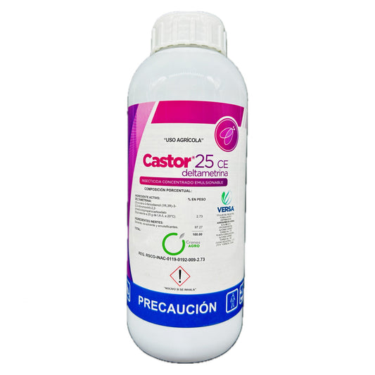 Castor 25 CE Insecticida Agrícola con Deltametrina 25 g/L 1 Litro