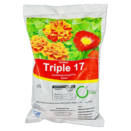 Fertidel Triple 17 Fertilizante Granulado NPK 17-17-17 2 Kg