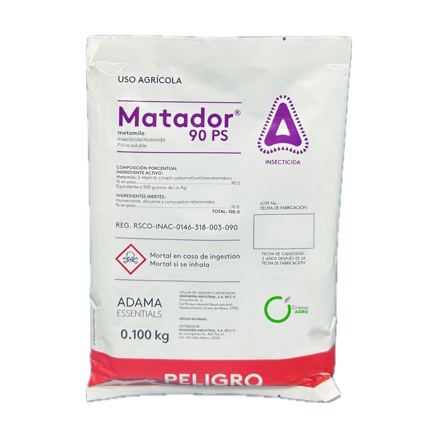 Matador 90 PS Insecticida Agrícola con Metomilo 90% 100 gr