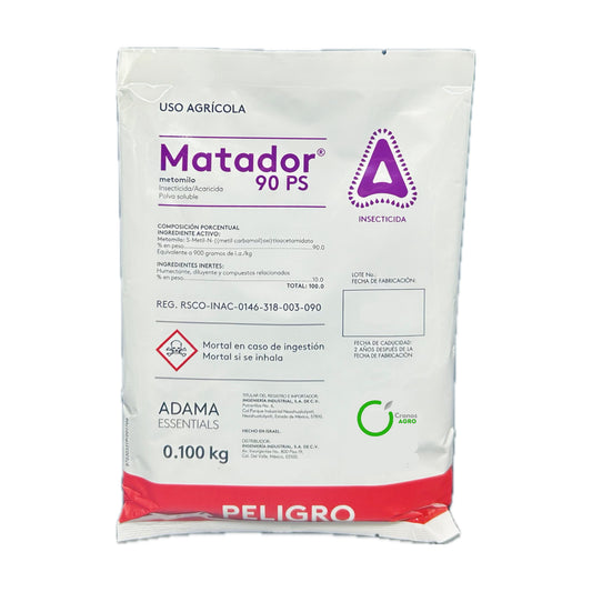 Matador 90 PS Insecticida Agrícola con Metomilo 90% 100 gr