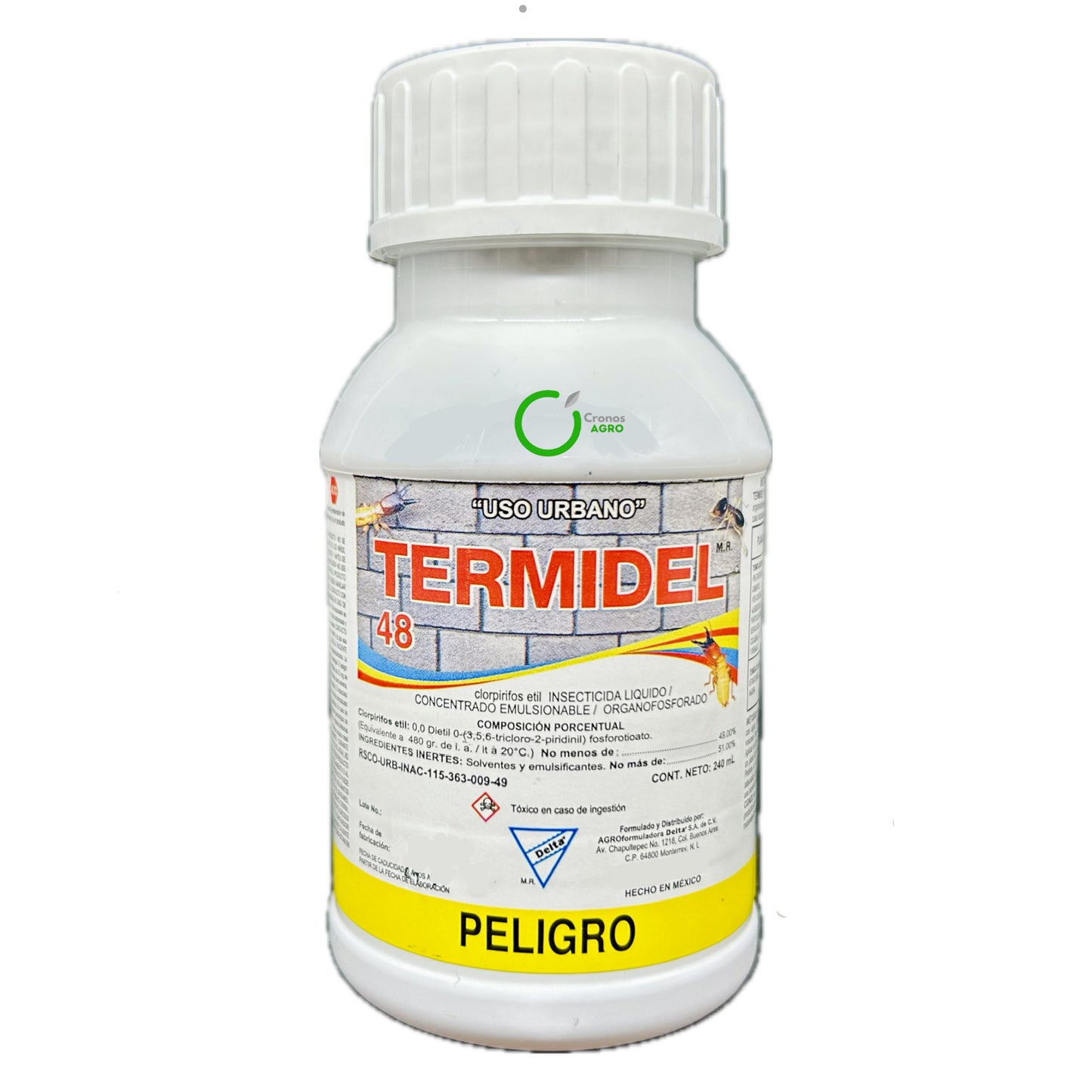 Termidel 48 Termiticida con Clorpirifos Etil 480 g/L 240 ml