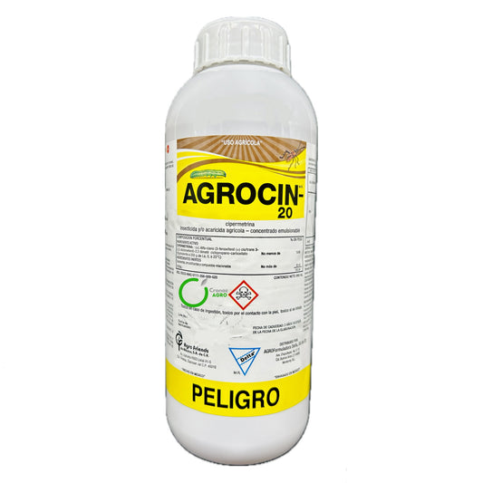 Agrocin 20 Insecticida Agrícola con Cipermetrina 20% 950 Ml