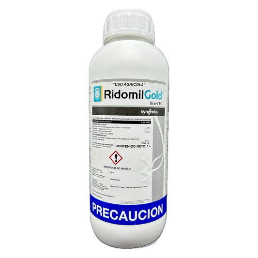 Ridomil Gold Bravo SC Fungicida Sistémico y de Contacto con Metalaxil-M + Clorotalonil 1 Litro