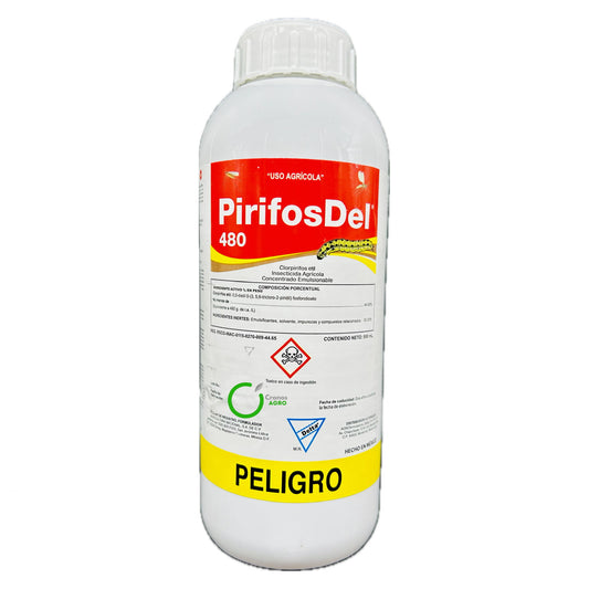 PirifosDel 480  950 ml.  Insecticida Agrícola con Clorpirifos 480 g/L