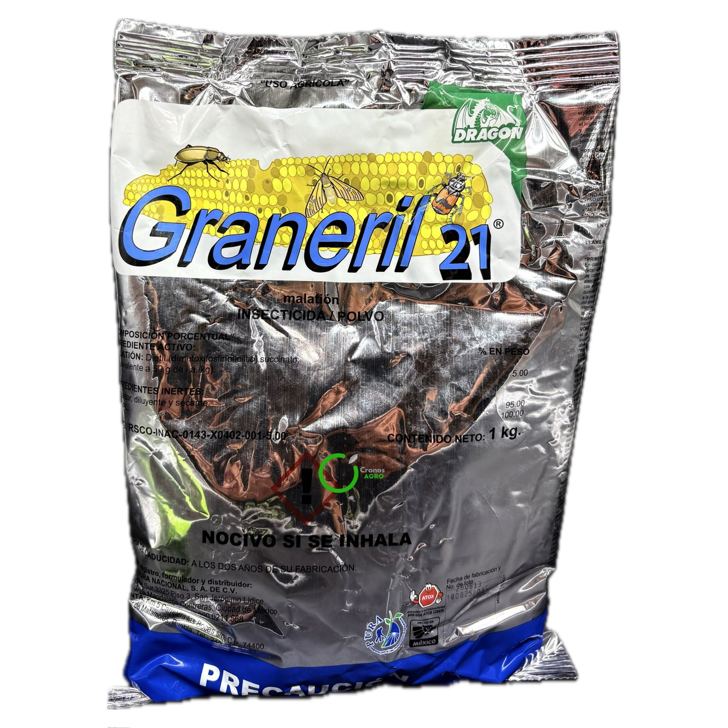 GRANERIL® 21 Insecticida para Granos Almacenados con Malatión 5% 1 Kg Dragon