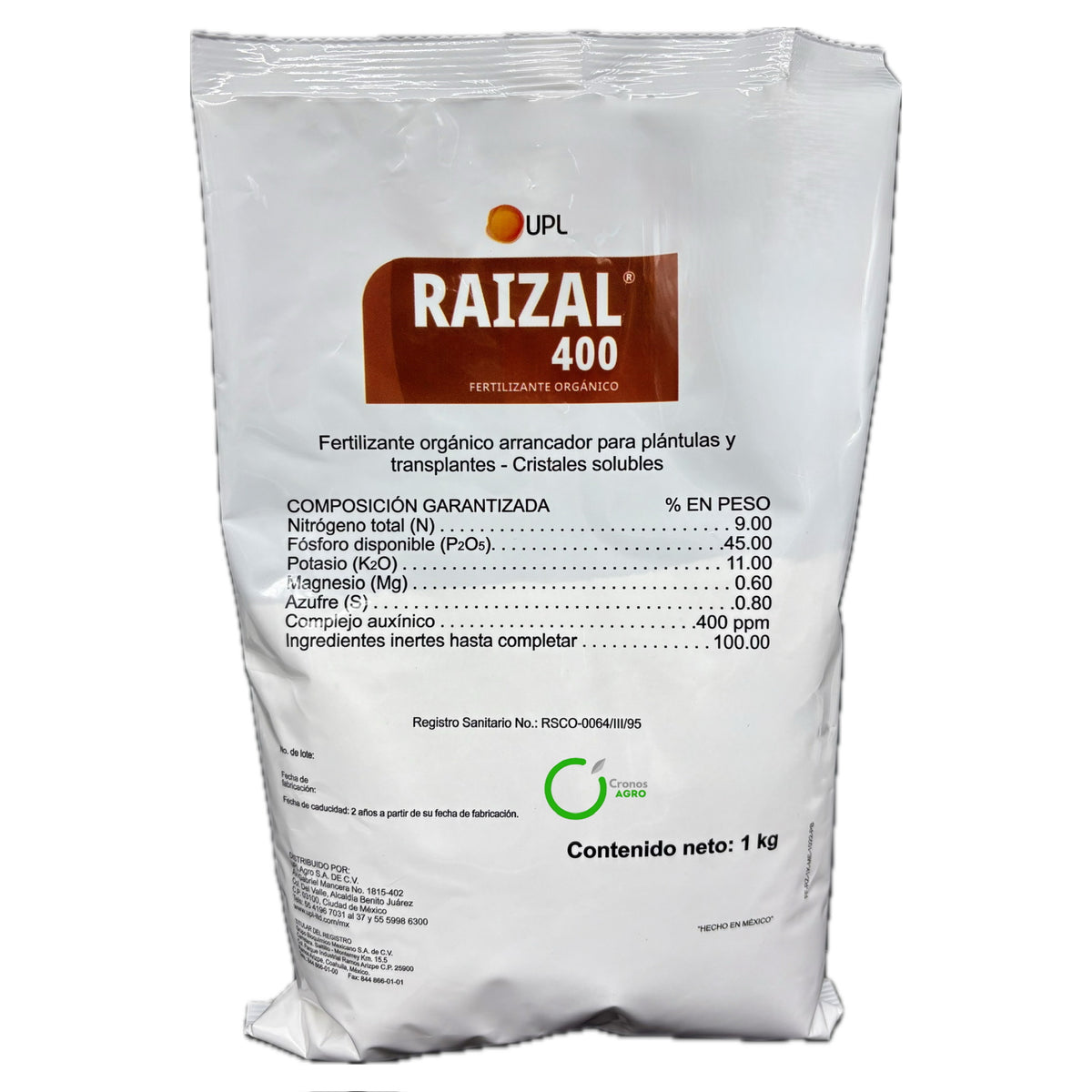 Raizal 400 Enraizador Estimula el crecimiento de raíces en la semilla o en la plántula 1 Kilogramo