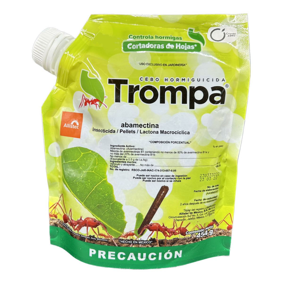 Trompa Cebo Hormiguicida Insecticida Pellets 454 Gramos