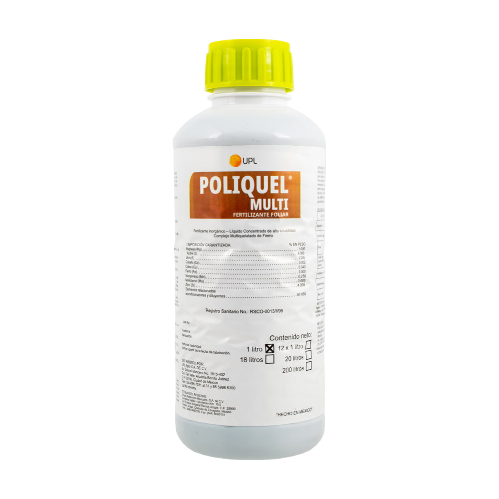 Poliquel Multi Fertilizante Foliar con Micronutrientes Quelatados 1 Litro UPL