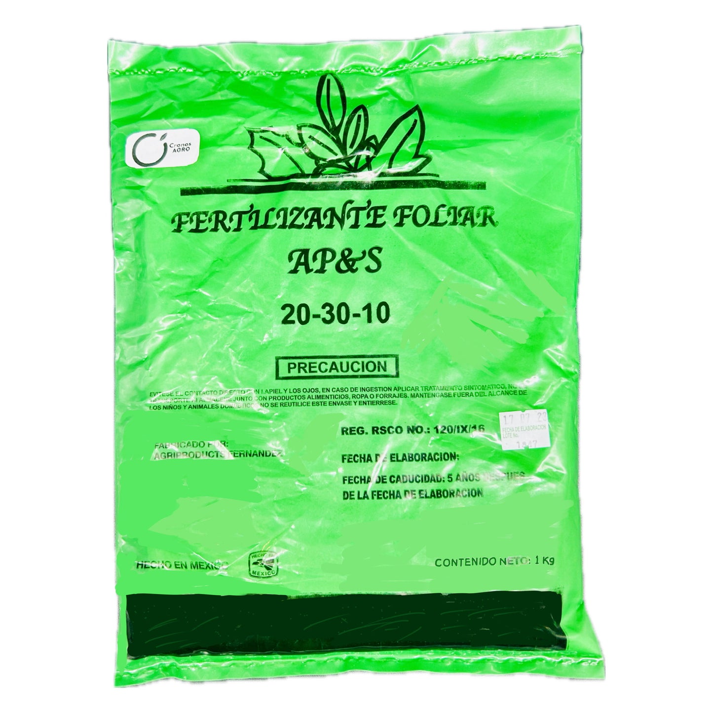 Apys 20 30 10 Fertilizante Foliar 1 Kg
