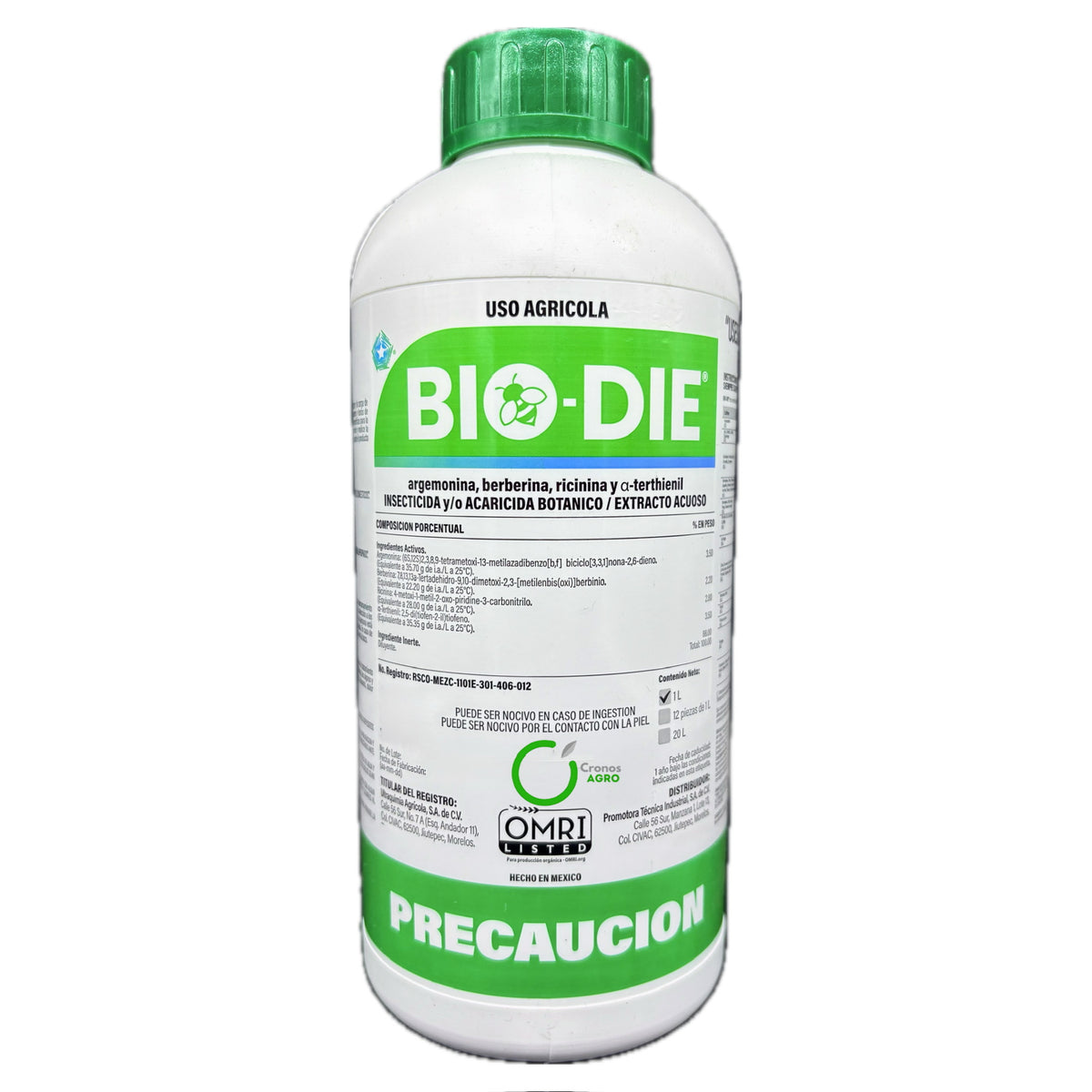 Bio Die Insecticida Acaricida Argemonina Berberina Omri 1 Lt