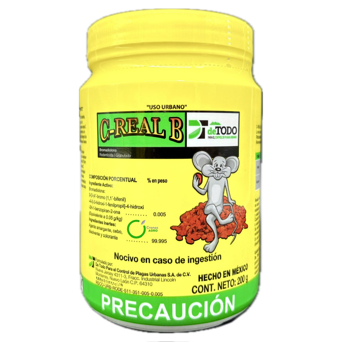 C-Real B Granulado 200 gr — Raticida Anticoagulante de Segunda Generación