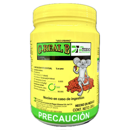 C-Real B Granulado 200 gr — Raticida Anticoagulante de Segunda Generación