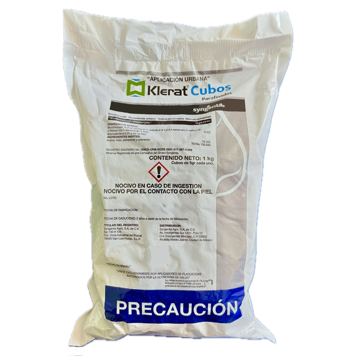 Klerat® Cubos Rodenticida Brodifacoum Bloques Parafinados Perforados 5 g Syngenta