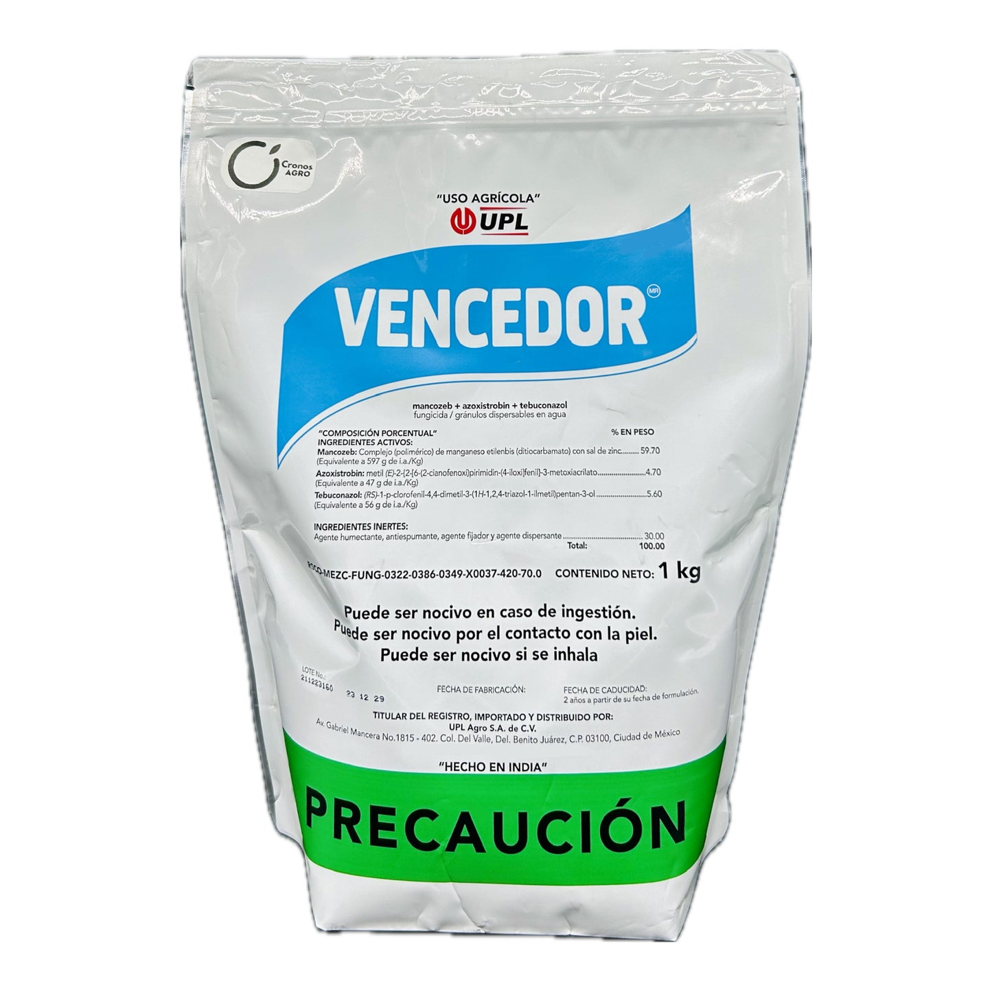 Vencedor Fungicida Agrícola con Mancozeb + Azoxistrobin + Tebuconazol 1 Kg UPL